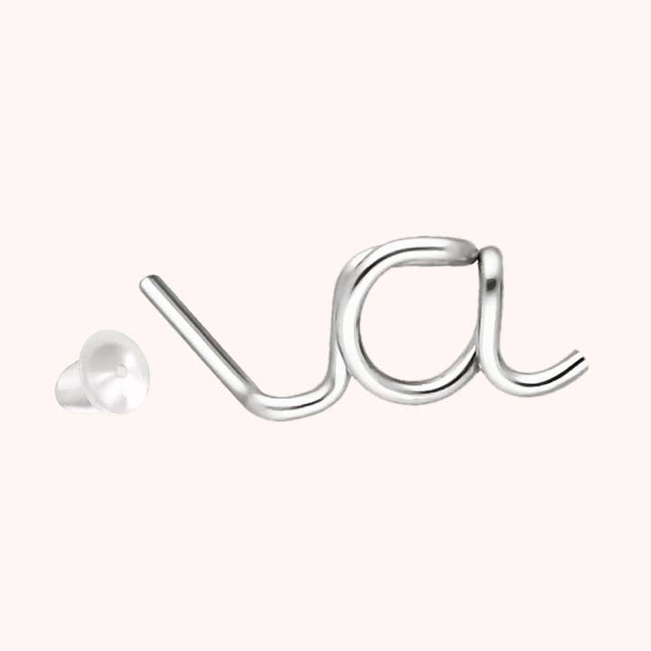 Pendiente de botón Original Inicial - plata para venta al por mayor de Atelier Paulin