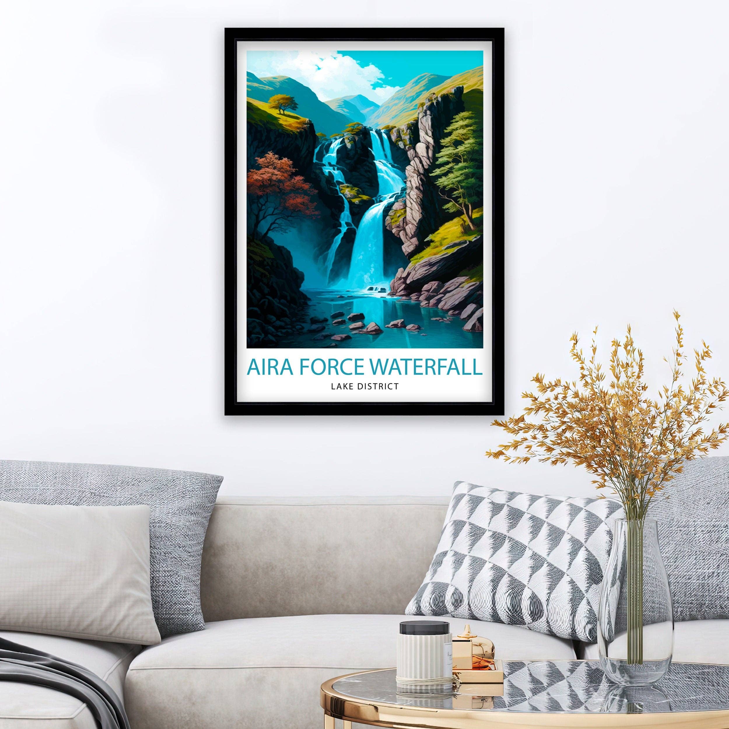 InkNPrintz – wholesale Art print – Aira Force Waterfall Lake District Travel Poster Lake District5