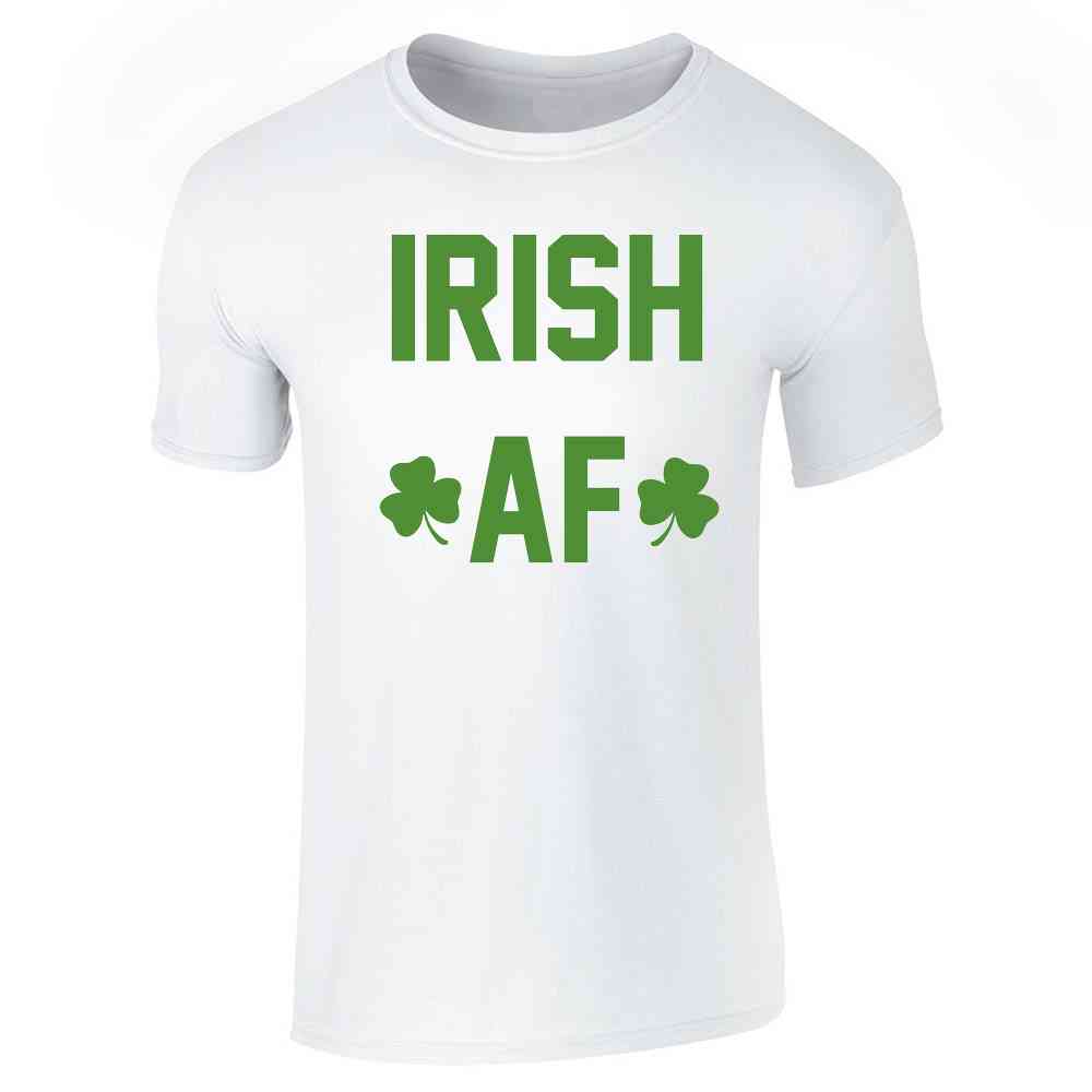 Pop Threads - Vendita all'ingrosso Maglietta serigrafata - Unisex - T-shirt unisex Irish AF St. Patricks Day, colore verde, divertente4