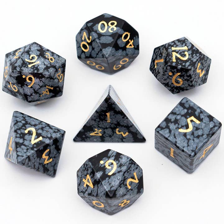 Geek Therapeutics - Wholesale Dice - Snowflake Gemstone Dice Set