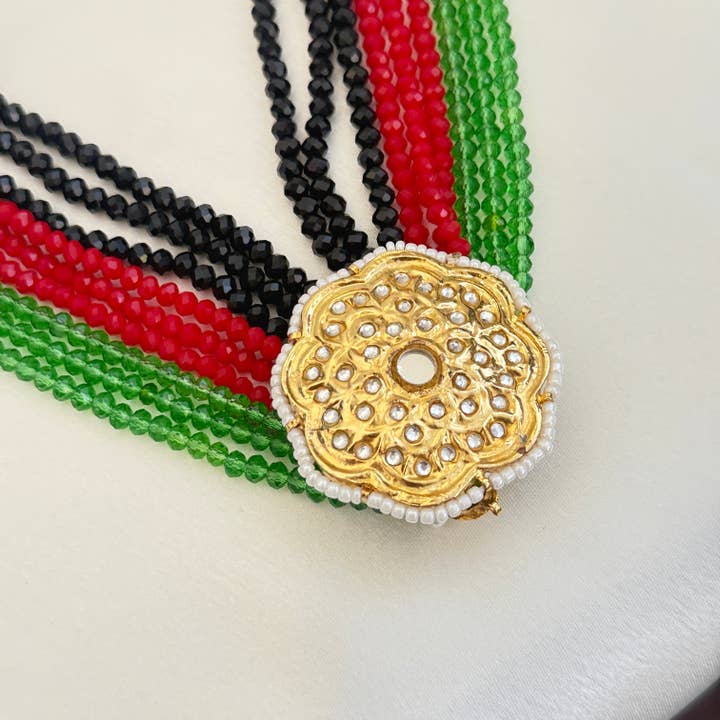 Vinnis Jewelry - Wholesale Beaded/Pearl Necklace - Phoolon Ki Shaan – Multistrand Beaded Kundan Necklace3