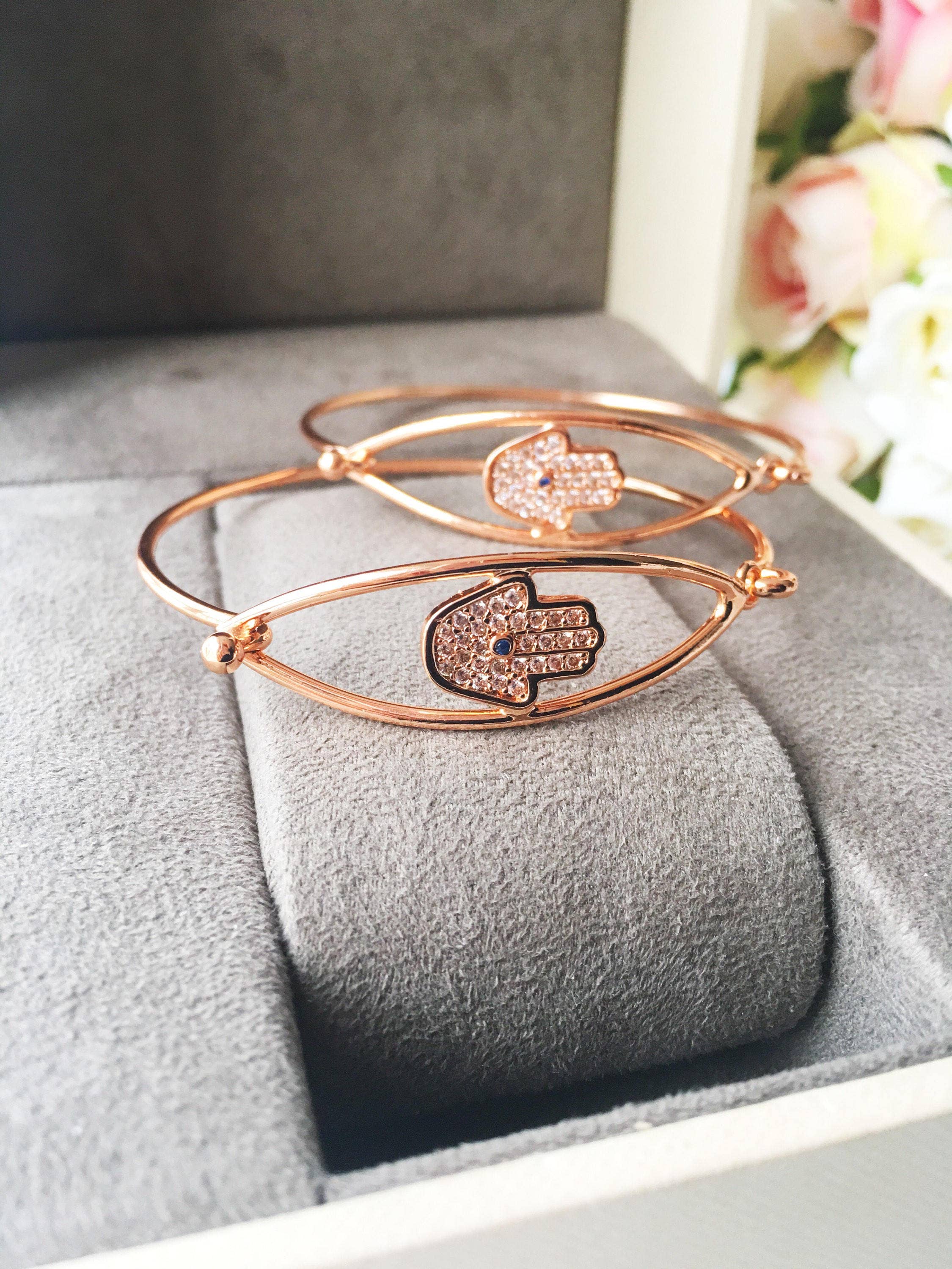 Evileyefavor - Wholesale Cuff Bracelet - Hamsa Hand Bracelet, Rose Gold Bangle Bracelet, Bangles5