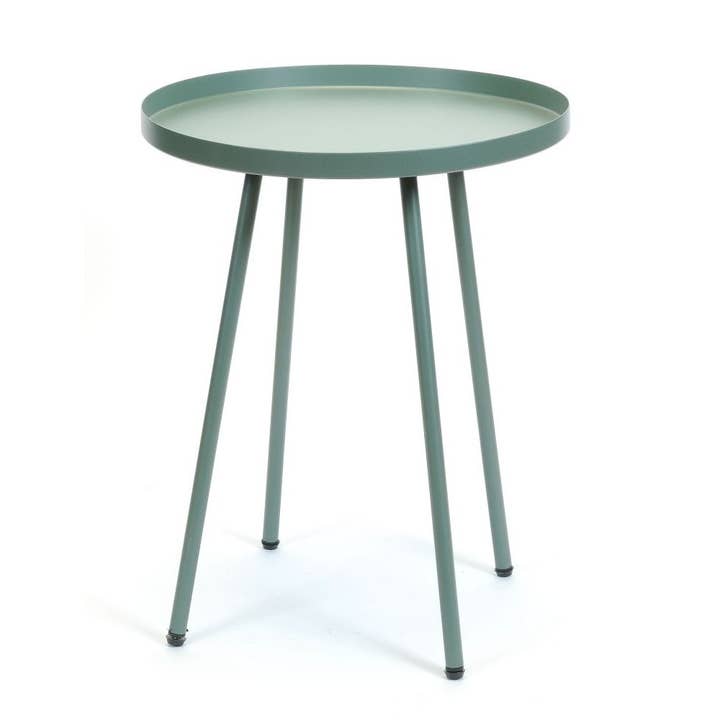 TABLE RONDE EN MÉTAL VERT pour la vente par Bacon Basketware
