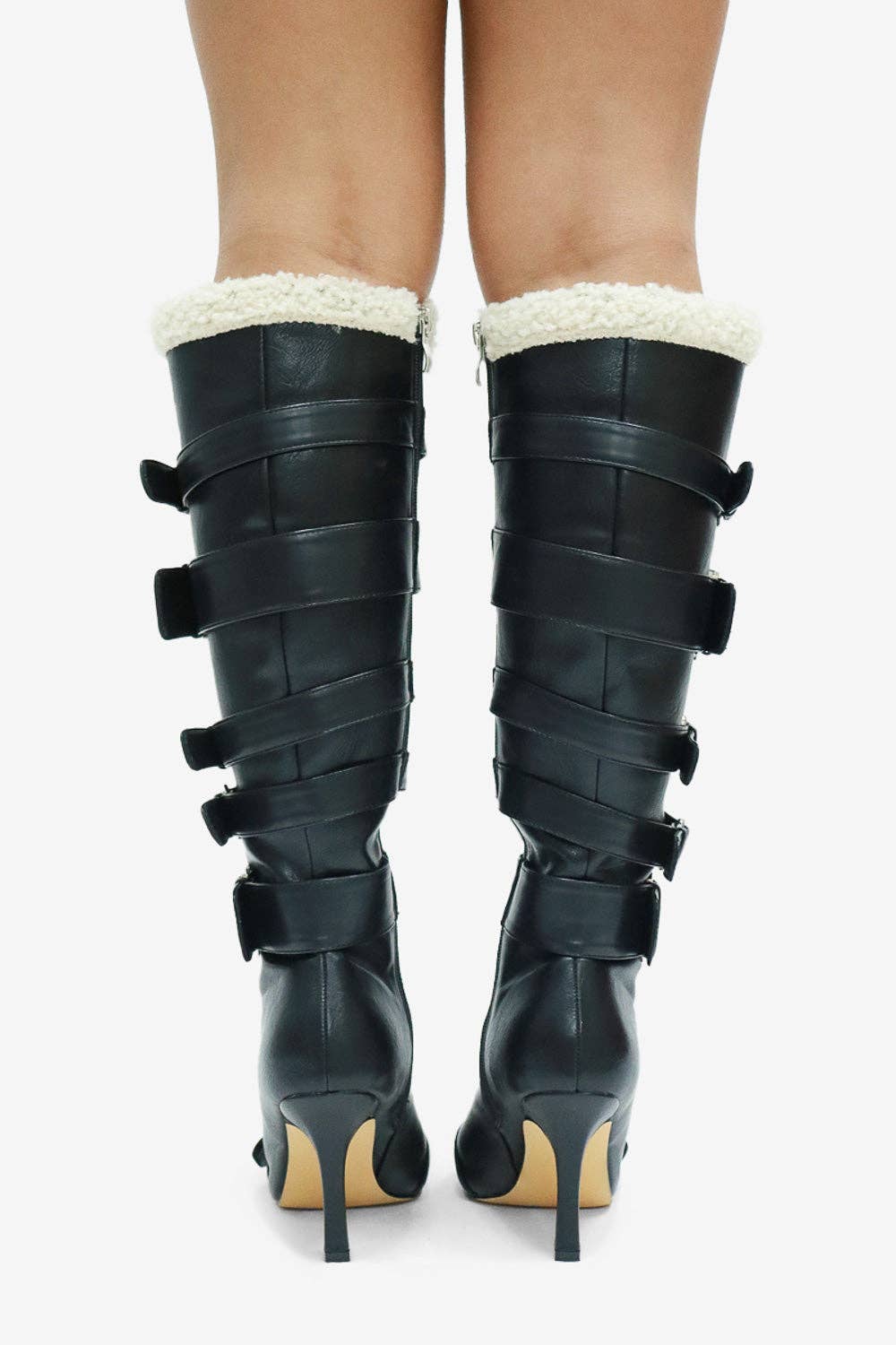 Lemonade Shoes - Wholesale Laarzen - Dames - INGRID- Kniehoge Laars, Zijgesp Buckledetail, Puntige Neus6