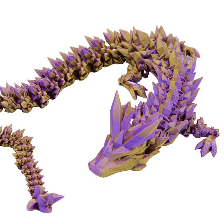 Crystal Dragon Fidget Toy - 3D Printed Articulated Dragon for wholesale by Acworth Alchemist