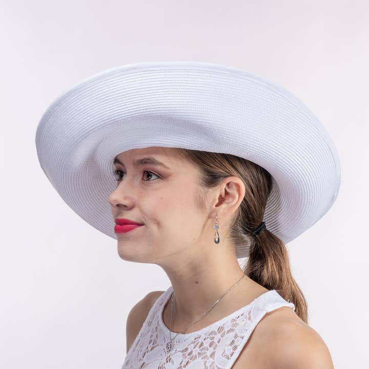 KaKyCo - Wholesale Straw Hat - Women's - 301902 | Silk Flower Veil Poly Straw Church Hats
