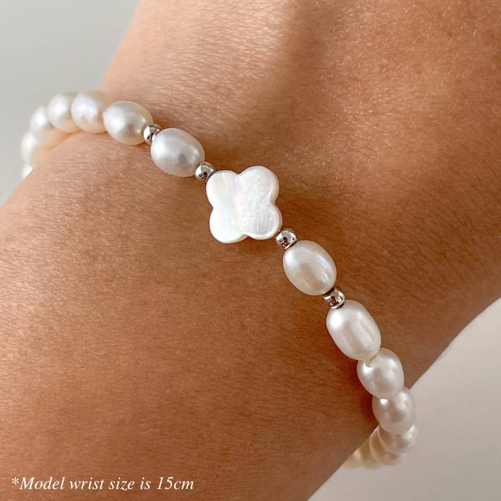 Clovia Toggle Bracelet with Freshwater Pearls & 925 Sterling Silver for wholesale by Ann Saint James