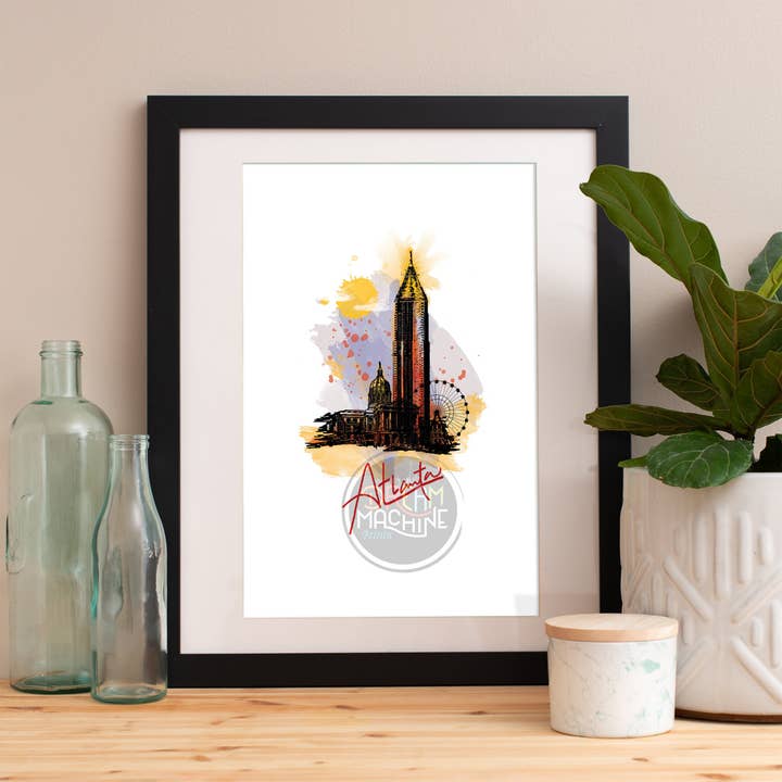 Atlanta Print, Atlanta Skyline, Atlanta Art, Atlanta Poster, Atlanta Watercolor, Atlanta Art, Atlanta Map, Atlanta Wall Art, Georgia Art WCSymbol8 for wholesale by DreamMachine Prints
