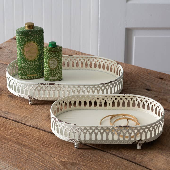 CTW Home Collection - Wholesale Decorative Tray - Set of Two Chantilly Tabletop Trays