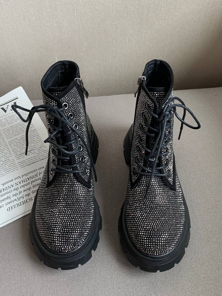 Rhinestone Martens Boot SH0078 for wholesale by Ole