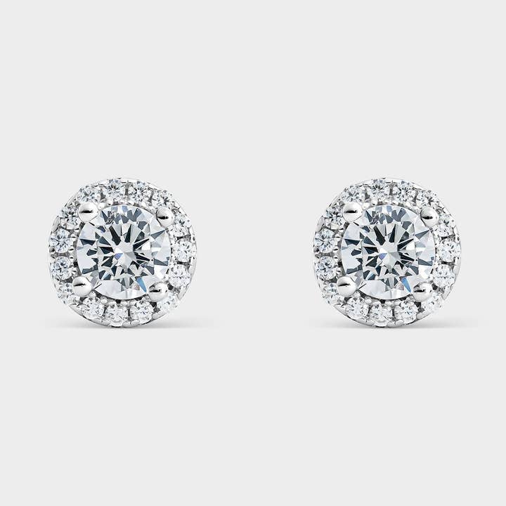 Boucles d'oreilles sphériques en argent et zircone pour la vente par Itemporality