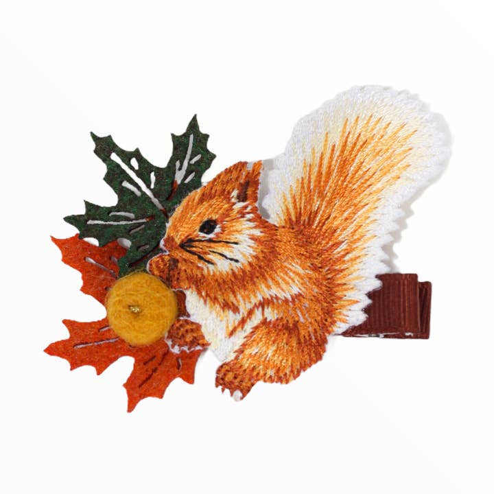 Pinza de pelo de ardilla bordada para venta al por mayor de iMiN Kids