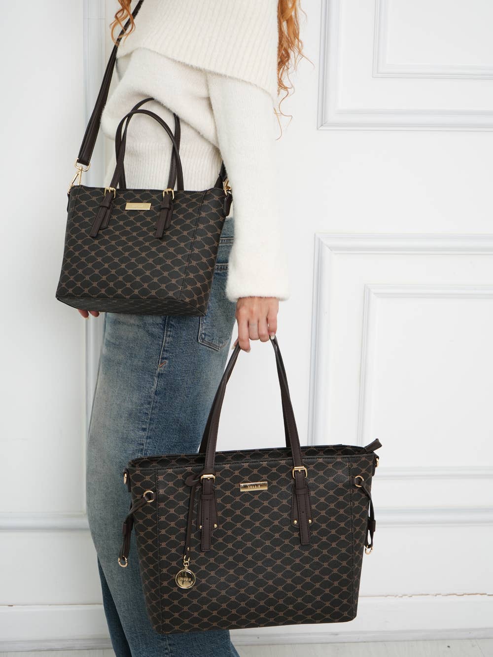 Bessie London - Wholesale Shoulder Bag - Women's - MONOGRAM 2 IN 1 SHOULDER BAG36