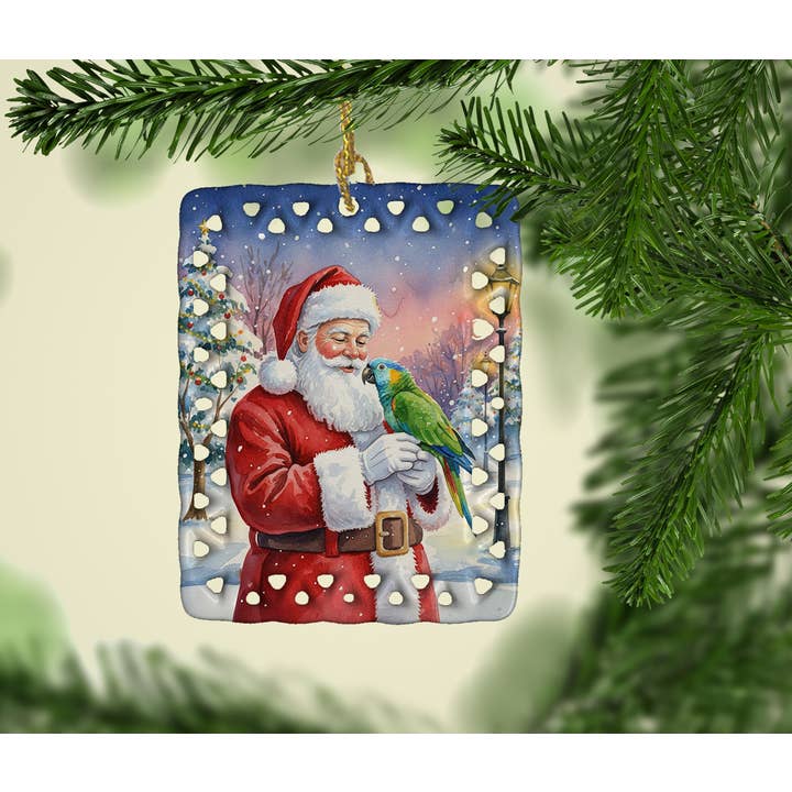 Amazon Parrot with Santa Claus Ornament FNT1169 for wholesale by Caroline's Treasures