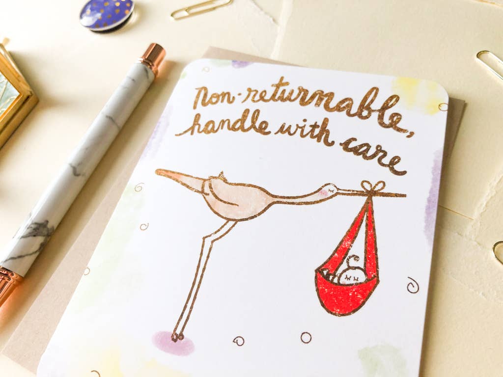 Paper Loop | Hand-Painted Greeting Cards - Wholesale Baby Card - Non Returnable New Baby Card2