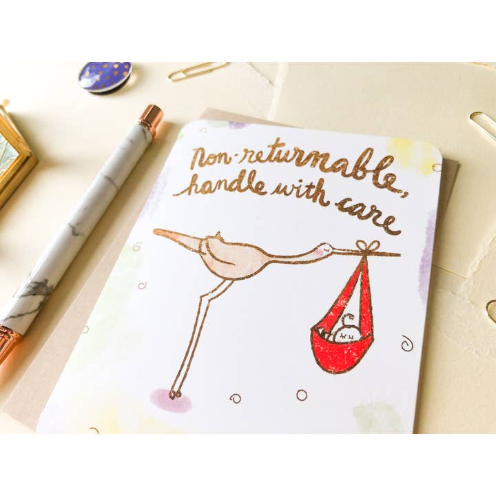 Paper Loop | Hand-Painted Greeting Cards - Wholesale Baby Card - Non Returnable New Baby Card2