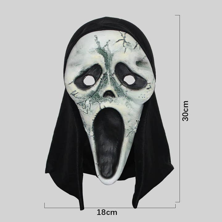 SALINA TRADING INC - Wholesale Costume – Unisex - Halloween Scream Horror White Latex Skull Mask11