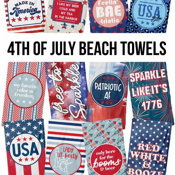 Hustle+Heart - Vente Serviette de plage - Serviette de plage Patriotic AF (BTOWEL1052)2