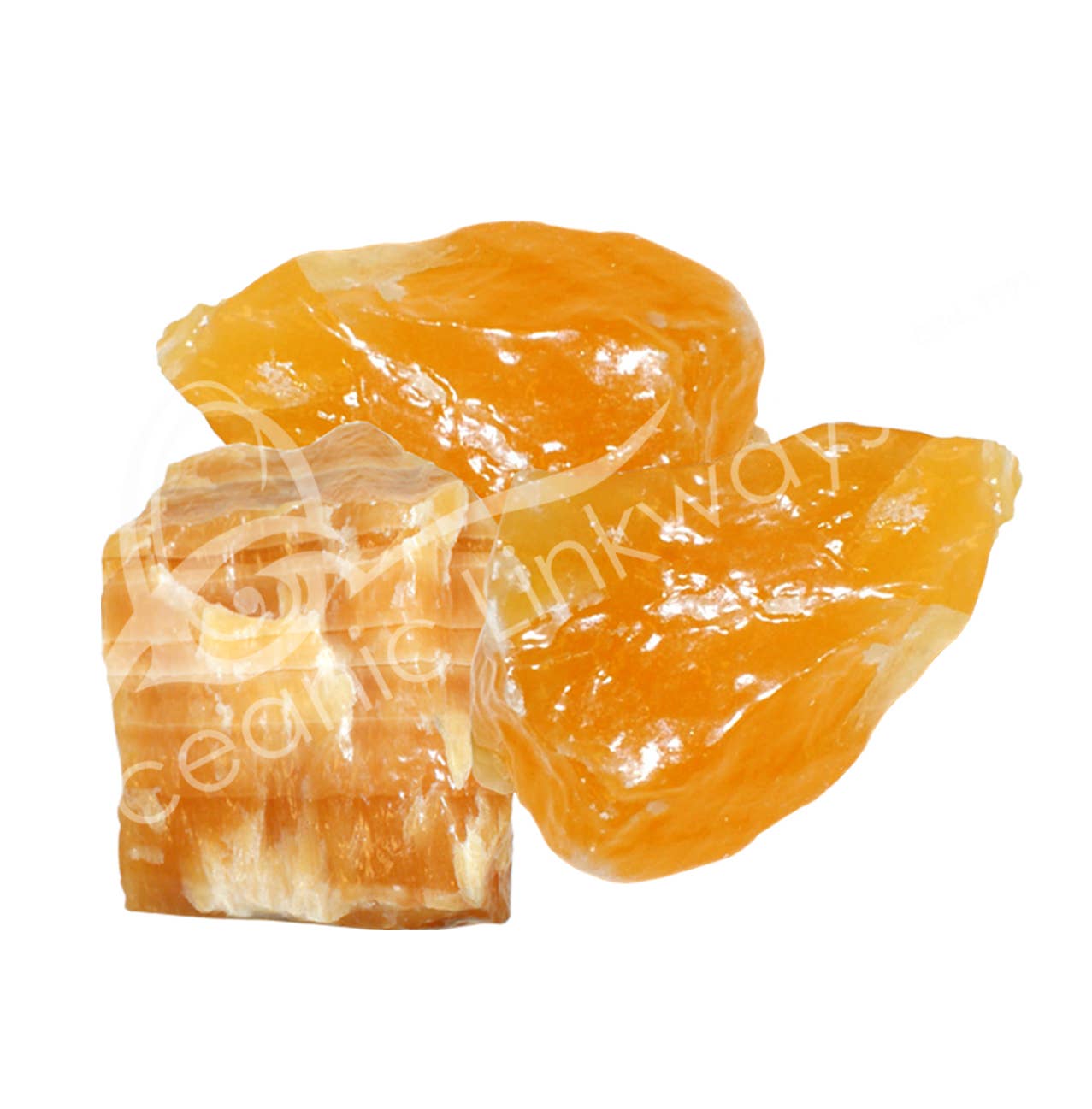 Oceanic Linkways Inc - Wholesale Spiritual Stone/Crystal - (KG)ROUGH - CALCITE, ORANGE 4-6"0