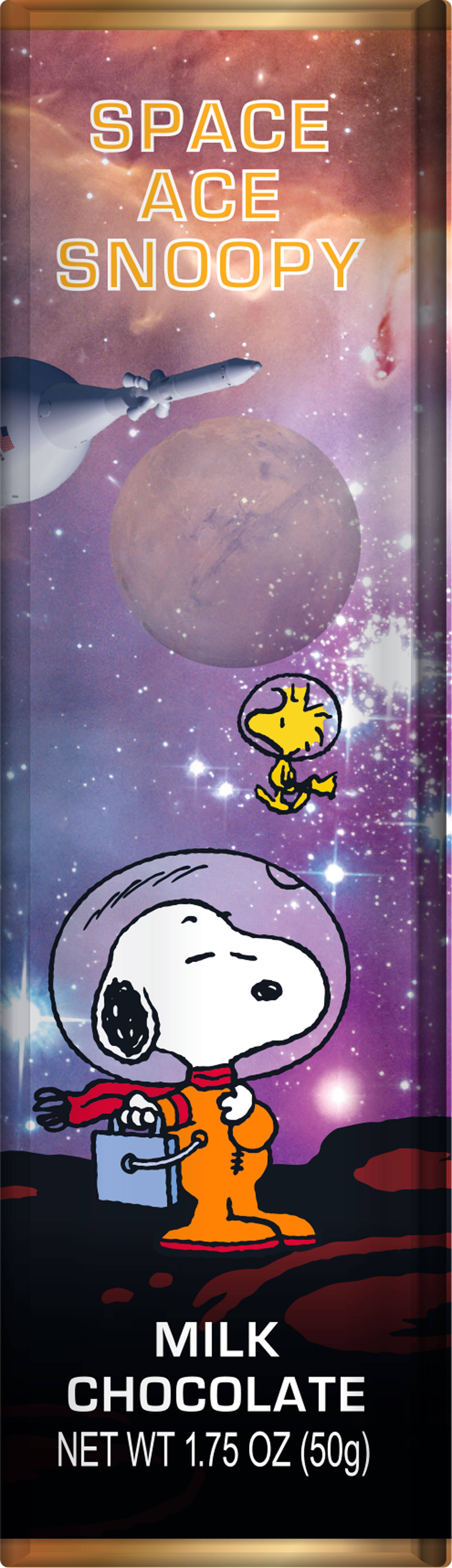 Astor Chocolate Corp. - Wholesale Chocolate Bar - Snoopy Peanuts Gang space theme chocolates 5-bar gift pack 1