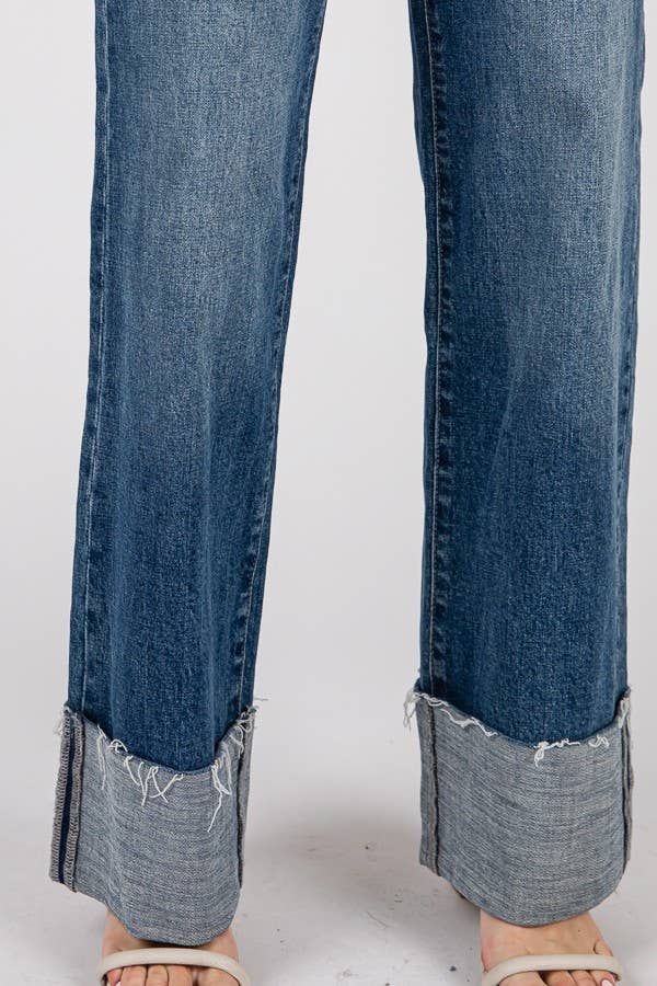 Petra153 - Wholesale Jeans - Women's - P1297T-MD COMFORT HIGH RISE LOOSE-STRAIGHT W/ CUFFED HEM12