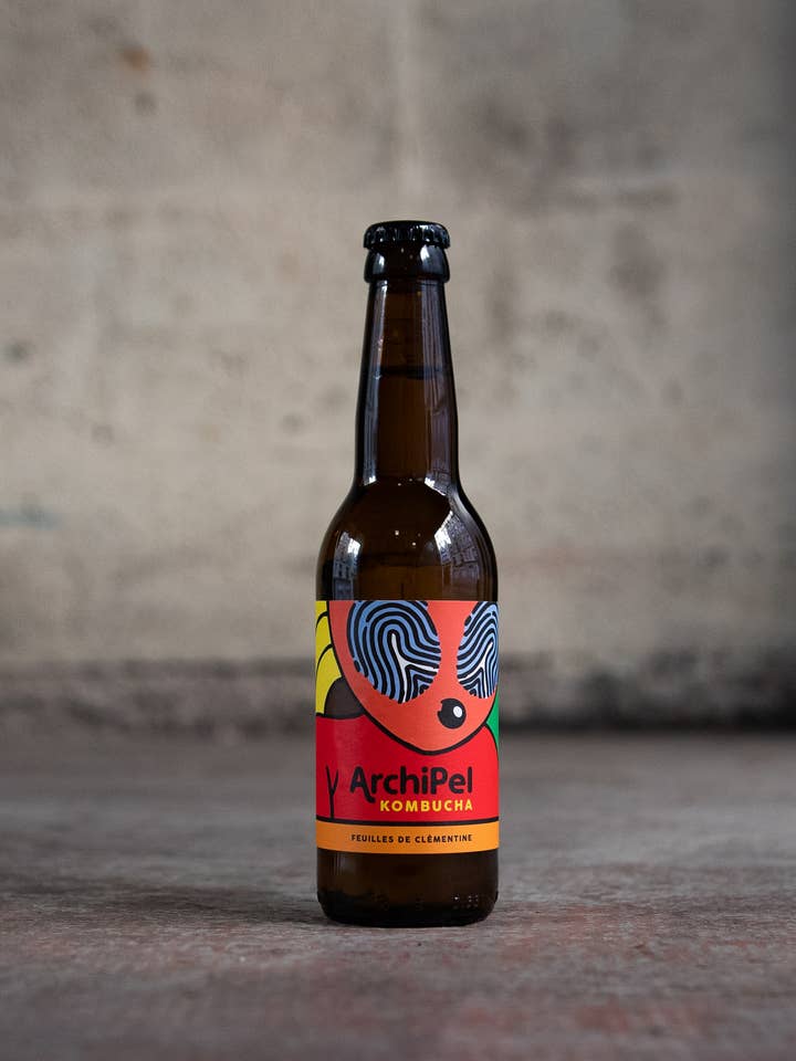 Kombucha med klementinblade - (33 cl x 12) for engroshandel hos Archipel kombucha