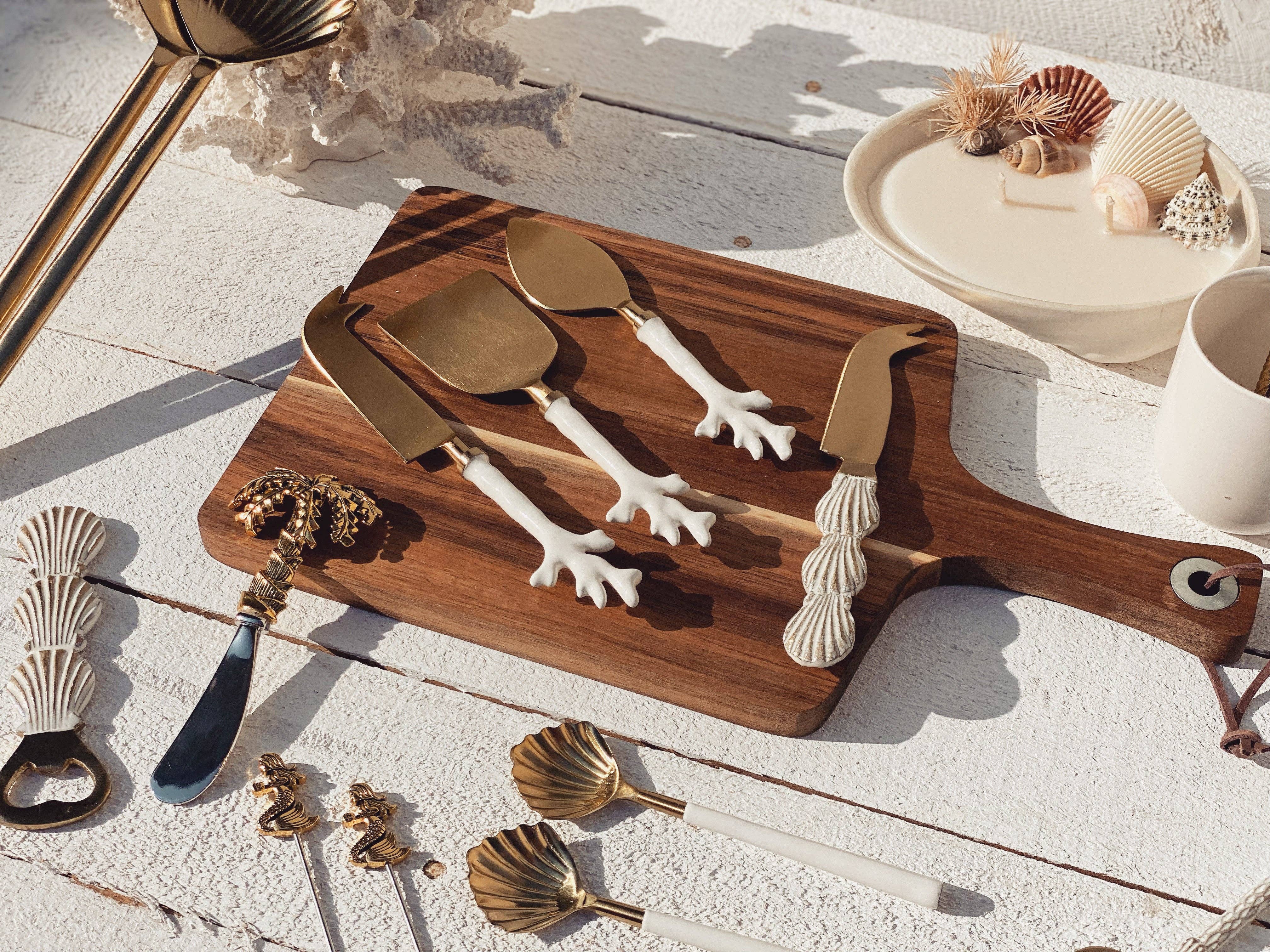 saide. - Vente Couteaux à fromage - couteau à fromage en corail blanc | ensemble8