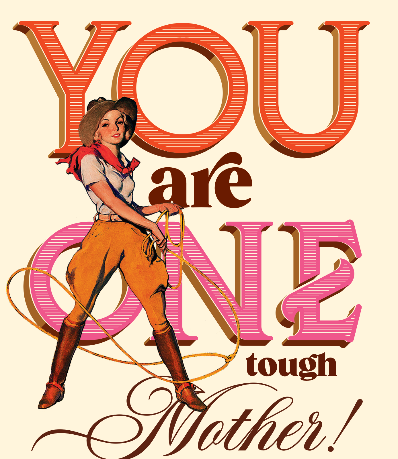offensivedelightful – wholesale Friendship card – ONE TOUGH MOTHER  cowgirl mother's day card1