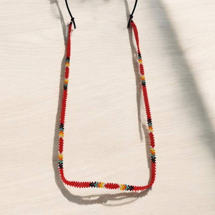 Catena per occhiali fatta a mano (rossa) per la vendita all'ingrosso da parte di OldTribes