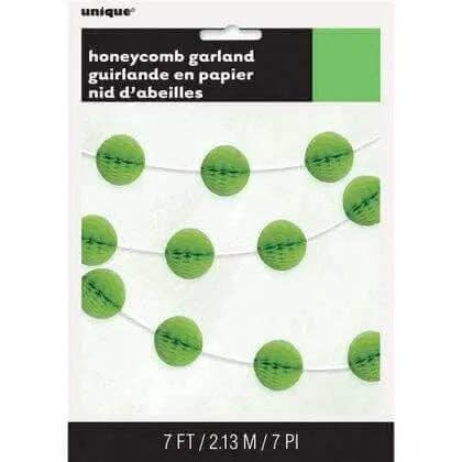 7ft Paper Honeycomb Ball Garland - Lime Green for wholesale by Party Expo, LLC