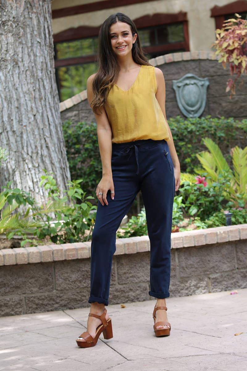 Nostalgia - Wholesale Lounge Sweatpants/Joggers - Women's - NP746-ASIS PULL ON TIE FRONT ZIPPER POCKET FRENCH TERRY JOGG4