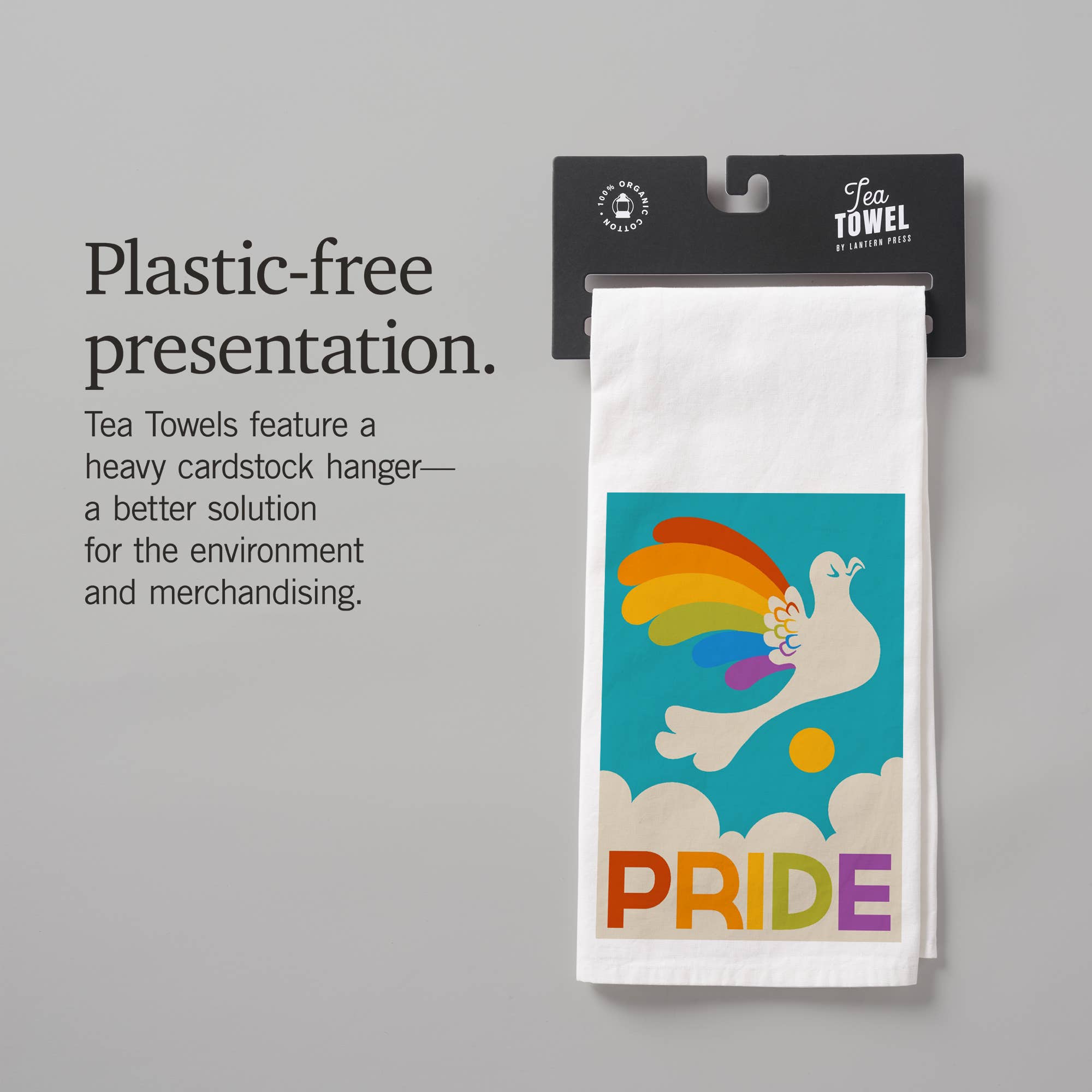 Lantern Press – wholesale Tea towel – ORGANIC TEA TOWEL Gay Pride, Rainbow Bird8