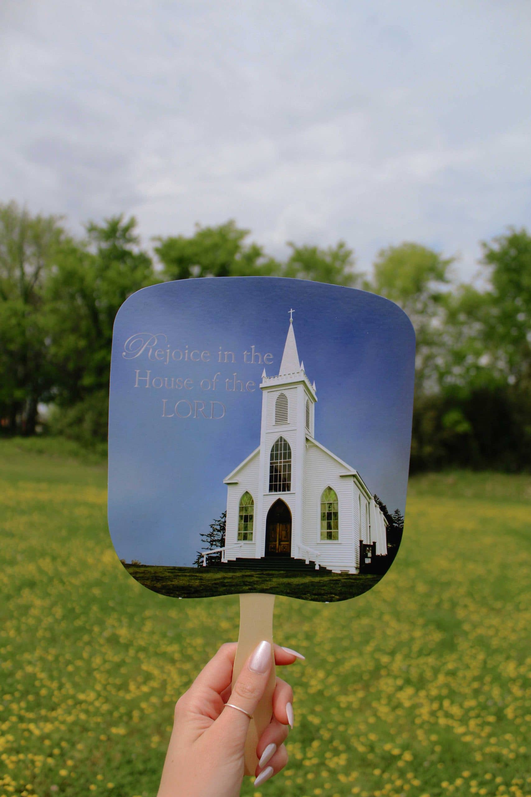 Swanson Christian Products - Wholesale Handheld Folding Fan - Hand Fan Rejoice In The House Of The Lord Pk501