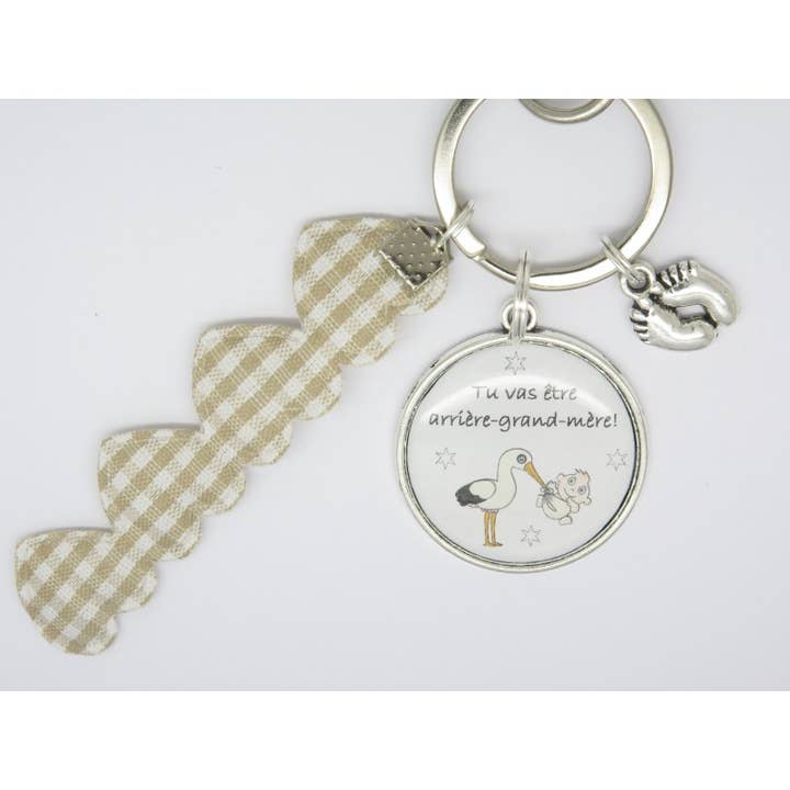 F de Bm créations - Wholesale Keychain - Unisex - Great-grandmother pregnancy announcement bag charm keychain