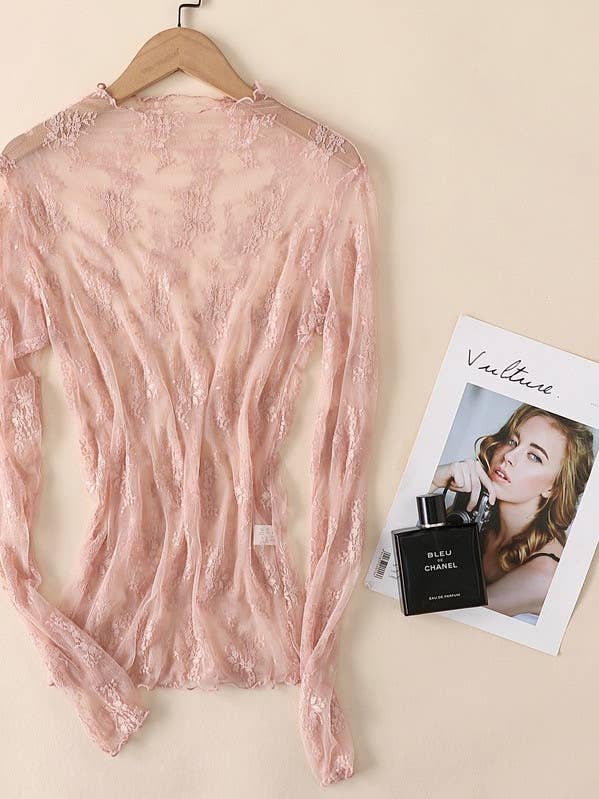 Miss Sparkling - Wholesale Blouse - Women's - Long sleeve mesh top2