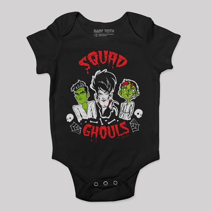 Squad Ghouls Halloween Baby Bodysuit for wholesale by Baby Teith