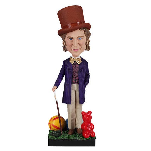 Royal Bobbles - Wholesale Decorative Figurine - Royal Bobbles Willy Wonka Collectible Bobblehead Statue0