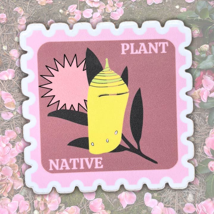 Native Plants Butterfly Houseplant Wildflower Sticker Stamp for wholesale by LadyBeatificsBugs
