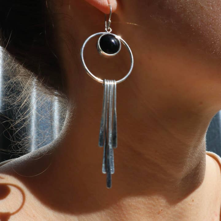 Onyx Free Flow Earrings for wholesale by JLynn Studio
