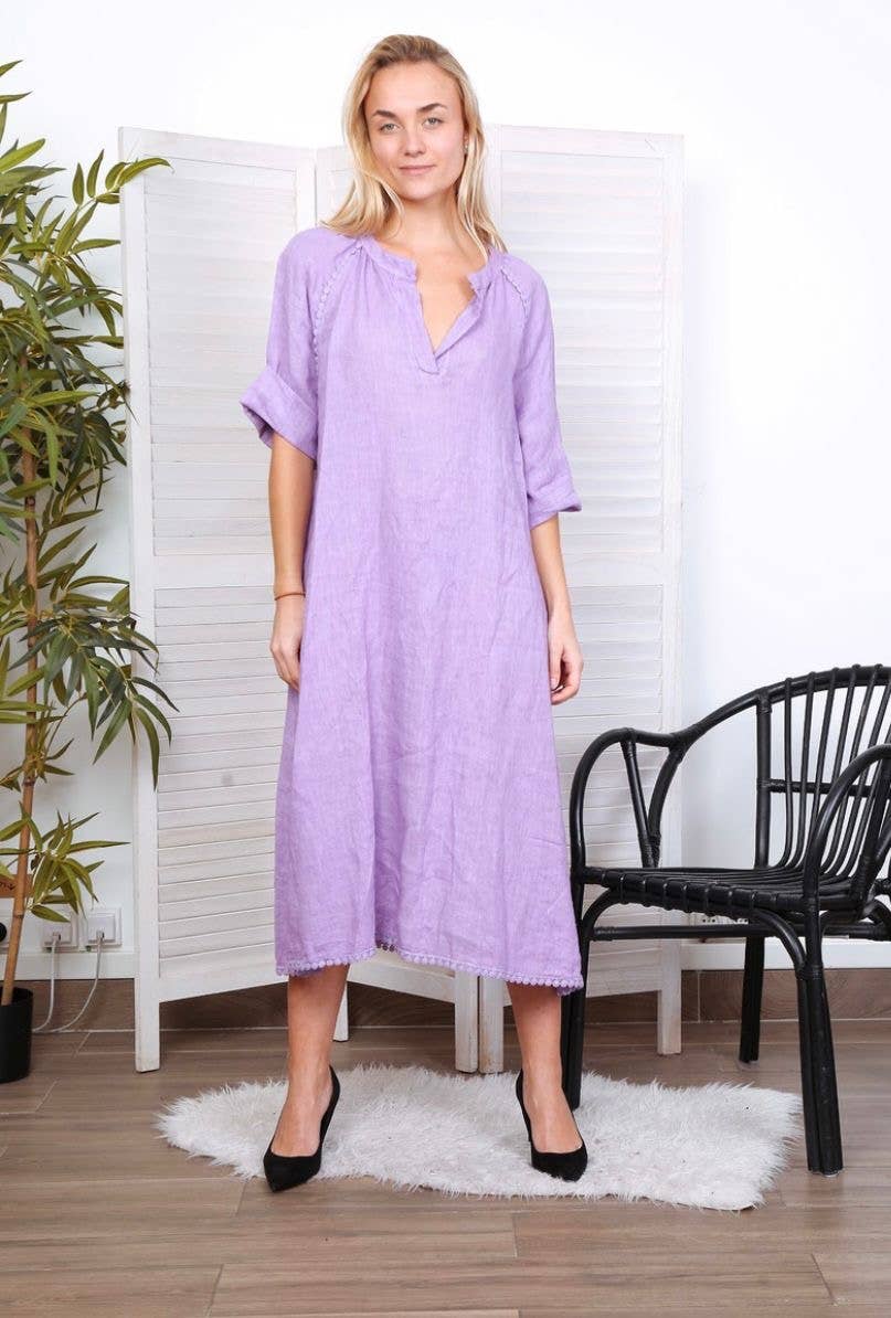 LÉA & LUC - Wholesale Dress - Women's - Long dress in 100% linen REF.716161