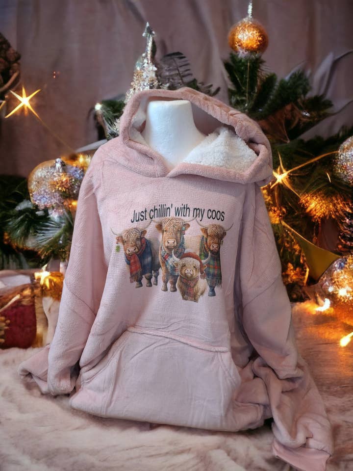 Printed Supersoft Hoodie Blanket, Adults for wholesale by Gift and Stitch