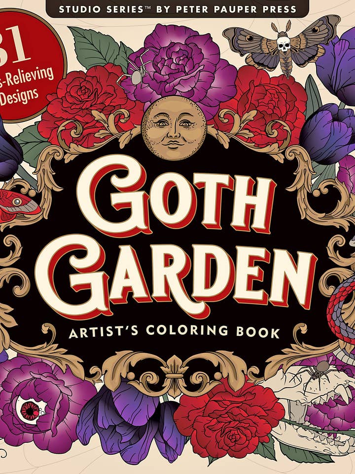 Goth Garden Adult Coloring Book for wholesale by Peter Pauper Press