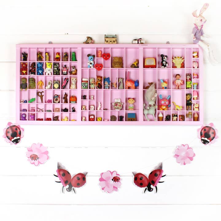 Ladybird Bunting - Card Ladybugs and Pink Sakura Flowers for wholesale by Miss Ella