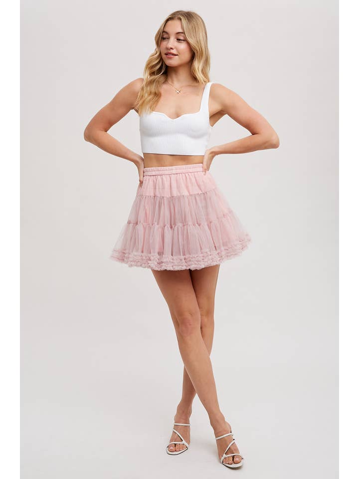 Bluivy - Wholesale Skirt – Women’s - RUFFLE-TIERED TULLE TUTU MINI SKIRT16