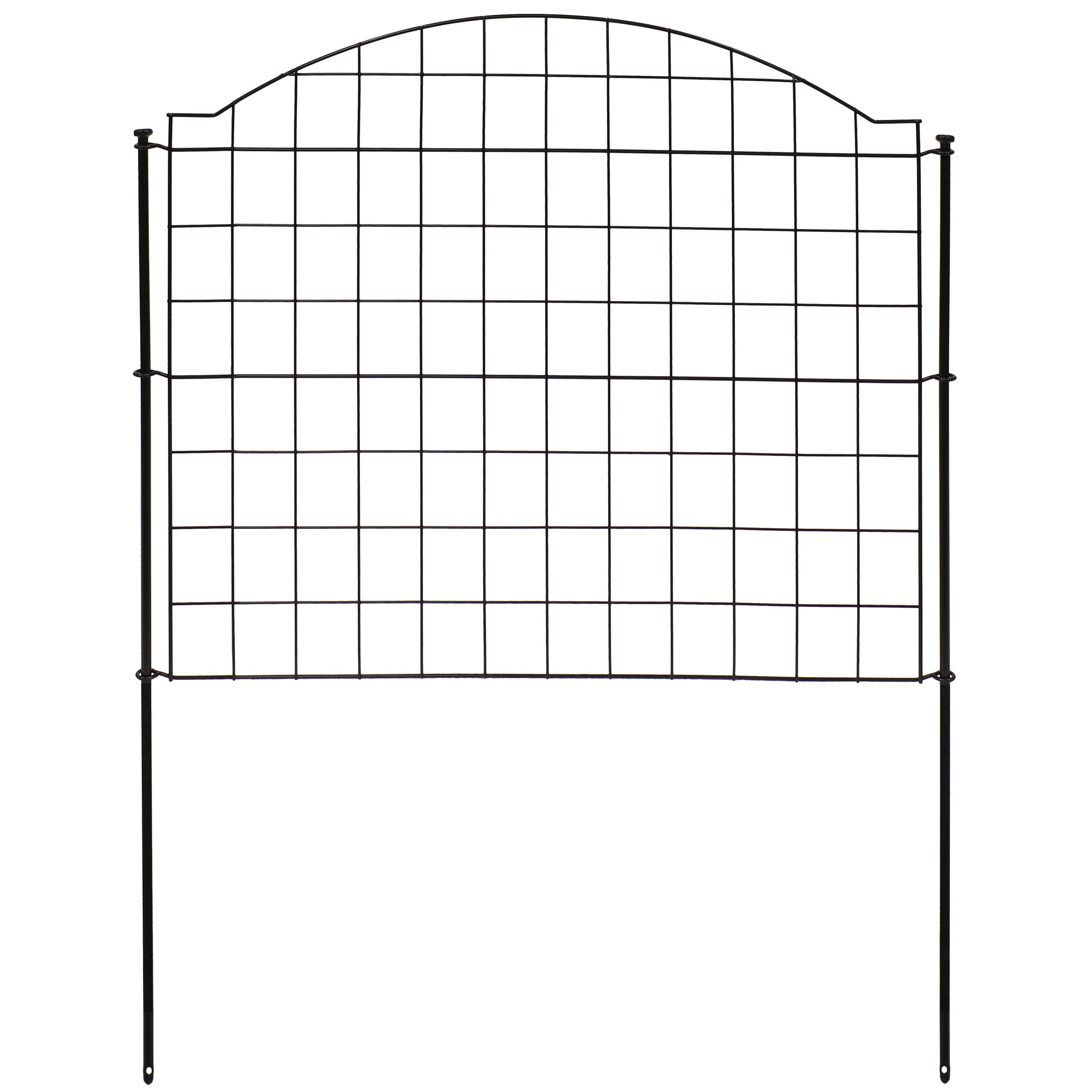 Sunnydaze Decor - Wholesale Outdoor Ornament/Decor - 5-Piece Arched Grid Garden Border Fence - 12.5 ft - Black4