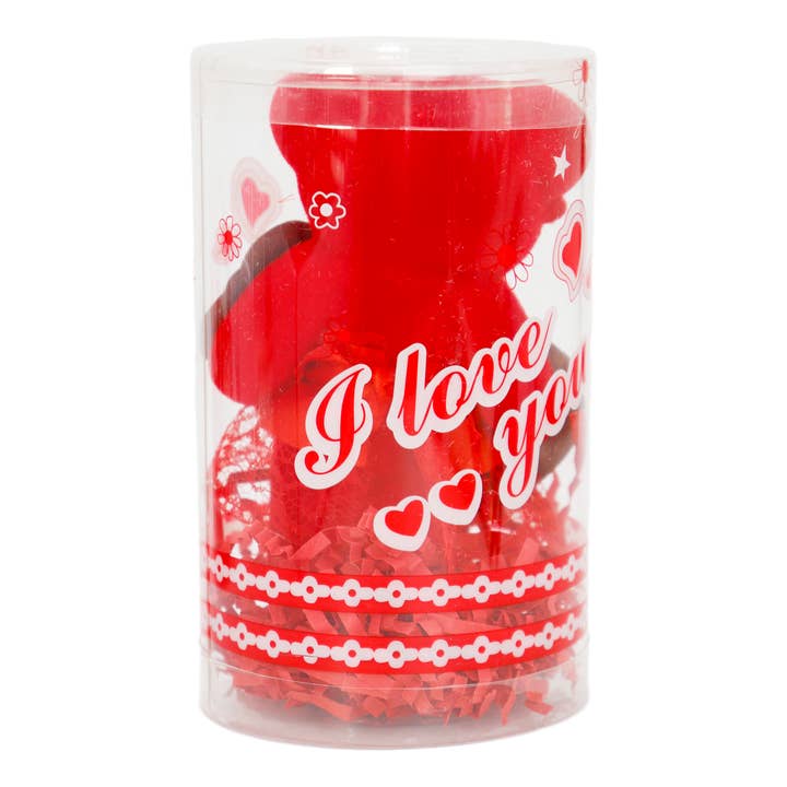 Cap Zone - Wholesale Decorative Tabletop Object - I Love You Foam Bear Gift Barrel Box