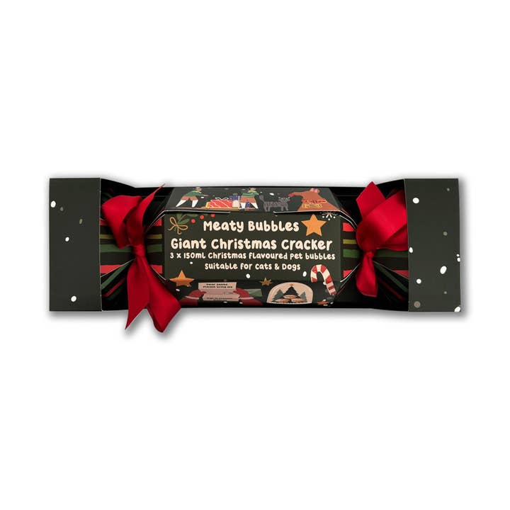 Apex Pet Products (Meaty Bubbles) - Wholesale Pet Toy - Cat/Dog - Giant Christmas Cracker 3 x 150ml Christmas flavours