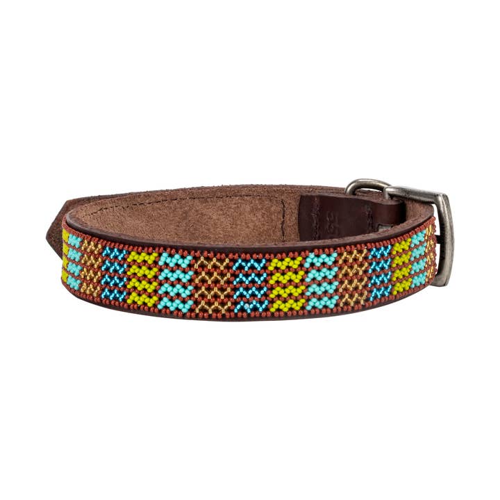 Collar para perro Jabulani de piel con cuentas de 22 pulgadas, Mountain Stream para venta al por mayor de French Home
