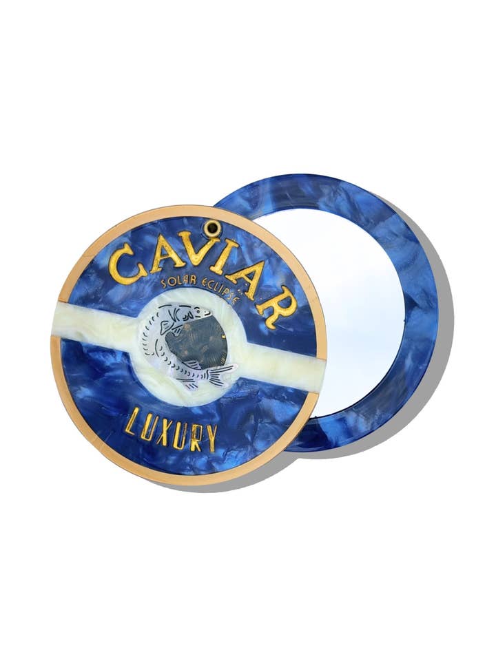 Hand-painted Caviar Compact Mirror for wholesale by Solar Eclipse