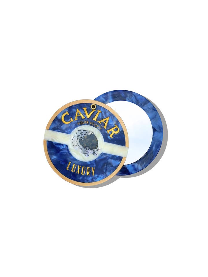 Hand-painted Caviar Compact Mirror for wholesale by Solar Eclipse
